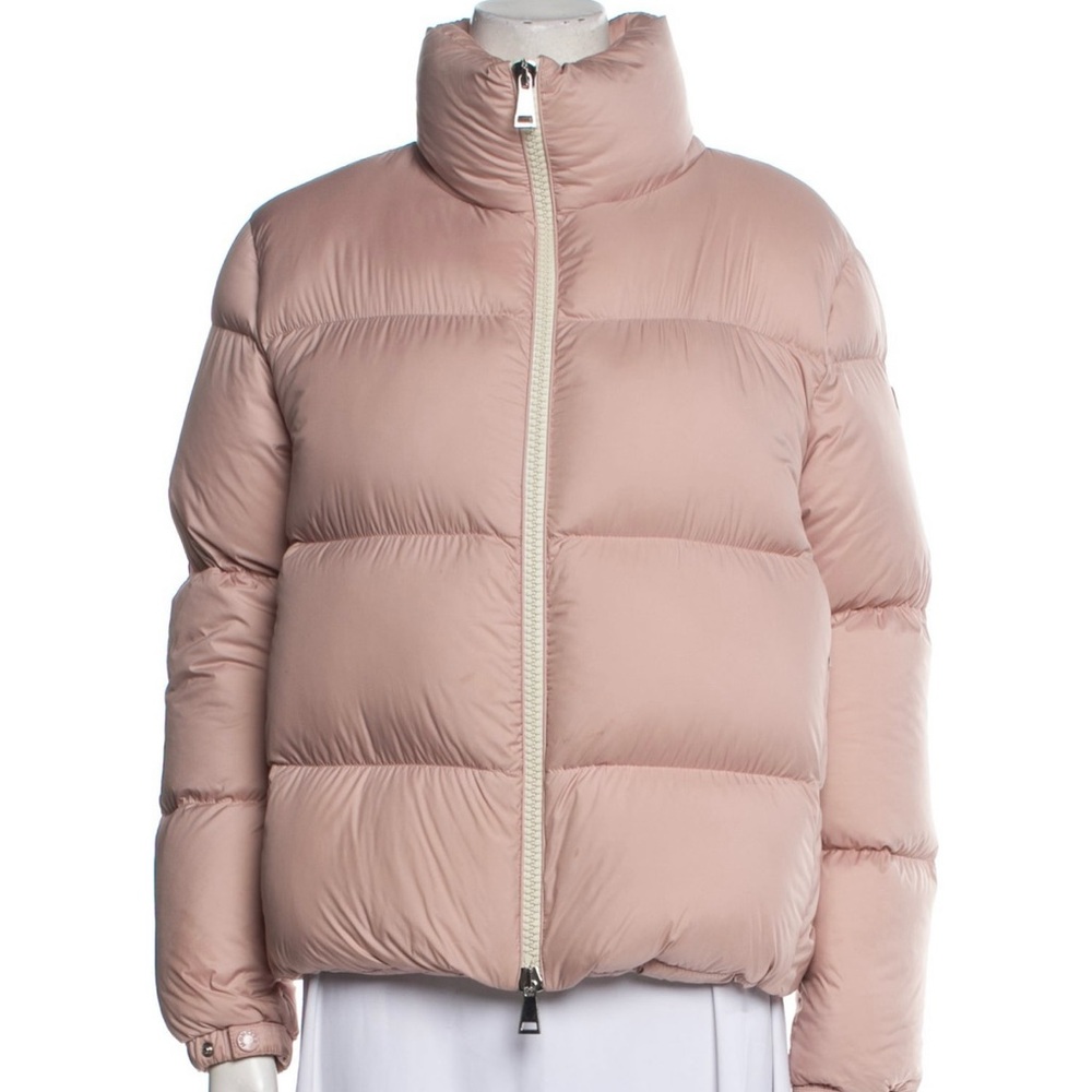 Moncler Pink Puffer Jacket with Quilted Design
